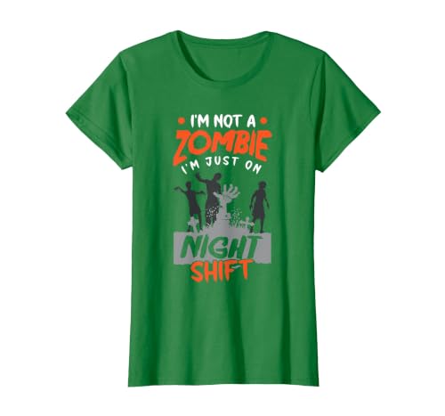 The Shift Worker - Night Shift Worker Design Night Shift Worker Halloween Funny Pun T-Shirt - size chart