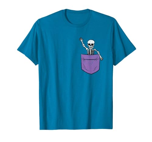 Halloween Shirts Skeleton Costume Men Women Kids Skeleton Pocket Halloween Costume Funny Skull Character T-Shirt - size chart