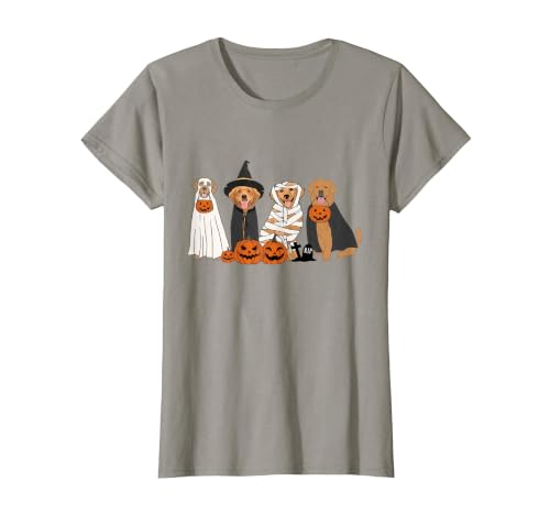 Golden Retriever Dog Ghost In Boo Sheet Women Men Funny Golden Retriever Dog Ghost in Boo Sheet Halloween T-Shirt - size