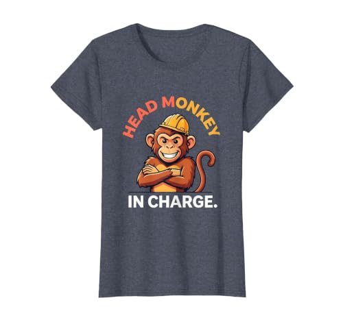 Mademark Head Monkey In Charge Circus Boss Design T-Shirt - Women - size chart