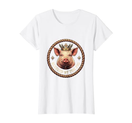 Mademark Blessed by the Pig Funny Farm Animal Design T-Shirt - size chart