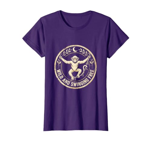 Mademark Wild and Swinging Free Monkey Graphic Design T-Shirt - Women - size chart