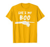 Miftees Matching Halloween Tees She's My Boo Matching Halloween Costume She's My Boo T-Shirt - size chart