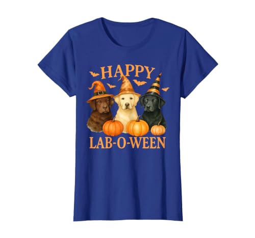Art-Wear Happy Lab-O-Ween Labrador Halloween Dog Lover Design T-Shirt - size chart