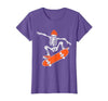 Funny Boys Kids Skeleton Skater Art Skateboarding Skeleton Riding Skateboard Halloween Skater T-Shirt - size chart
