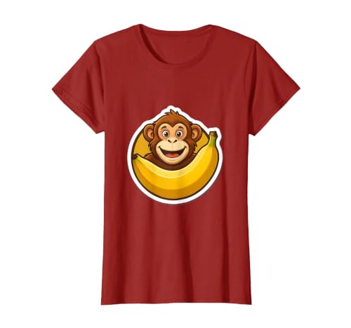 Mademark Monkey Eating Oversized Banana Slice Graphic T-Shirt - Women - size chart