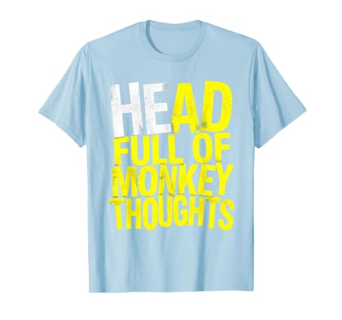 Mademark Head Full of Monkey Thoughts Funny Primate Design T-Shirt - Men - size chart