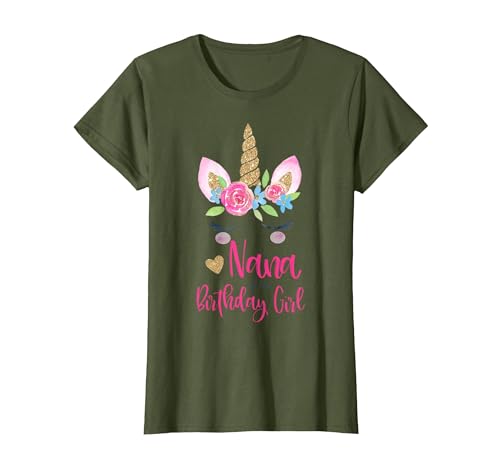Unicorn Birthday Girl Family Shirts Unicorn Nana of The Birthday Girl Shirt Matching Party Tee T-Shirt - size chart