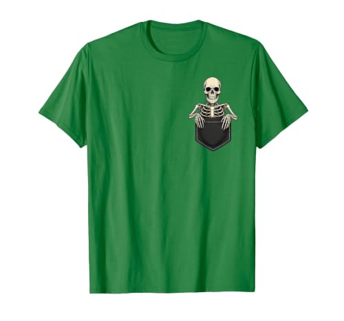 Funny Pocket Skeleton Halloween T Shirt For Men Funny Skeleton in The Pocket Halloween Kids Teens Adults T-Shirt - size chart