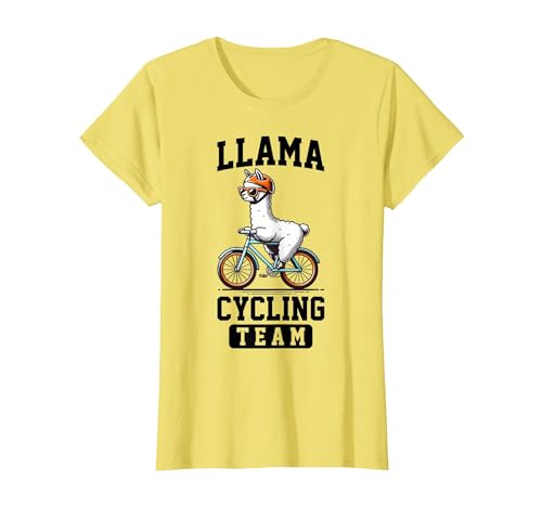 Bicycle Riding Animals Co. Llama Cycling Team Riding Bicycle T-Shirt - size chart