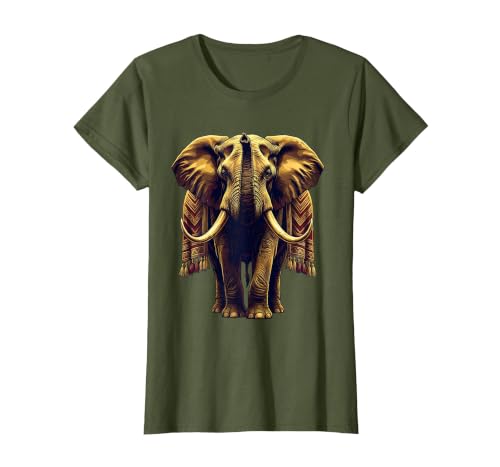Mademark Ornate Parade Elephant Illustrated Graphic T-Shirt - Women - size chart