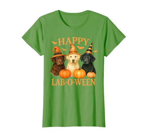 Art-Wear Happy Lab-O-Ween Labrador Halloween Dog Lover Design T-Shirt - size chart