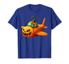 Funny Halloween Airplane Costume for Kid Boy Funny Airplane Pumpkin Pilot Lovers Halloween Mens Boys Kids T-Shirt - size