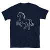 Generic Horse T-Shirt, Horse Silhouette Outline Graphic Equestrian Riding #25D3 - size chart