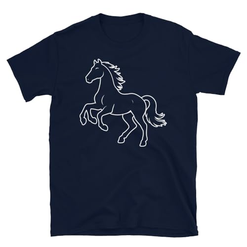 Generic Horse T-Shirt, Horse Silhouette Outline Graphic Equestrian Riding #25D3 - size chart