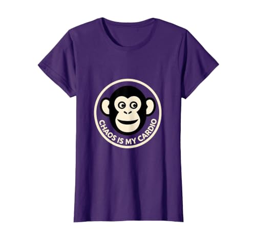 Mademark Chaos Is My Cardio Funny Monkey Design T-Shirt - Women - size chart