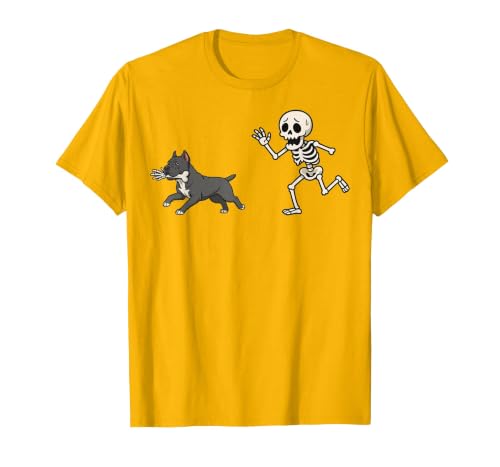 Pitbull Halloween Costume Funny Pitbull Skeleton Hand Halloween T-Shirt - size chart