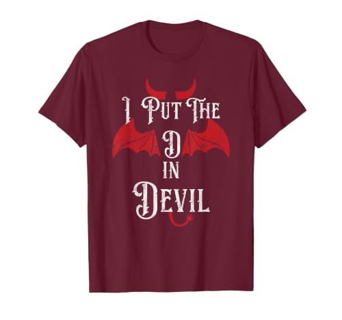 I Put the D in Devil Tees I Put the D in Devil Funny Halloween Matching Couple T-Shirt - size chart