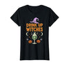 Funny Halloween Tees for Men Women Kids. Drink Up Witches Purple Hat Funny Halloween Men Women T-Shirt - size chart