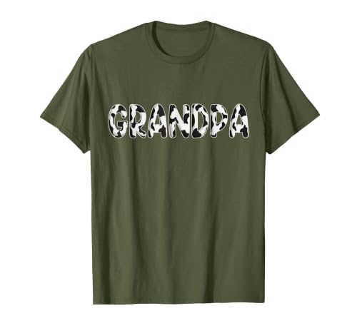 Cow Pattern Print Family Matching Birthday Shirts Cow Grandpa Birthday Family Matching Fathers Day Boy Girl T-Shirt - size