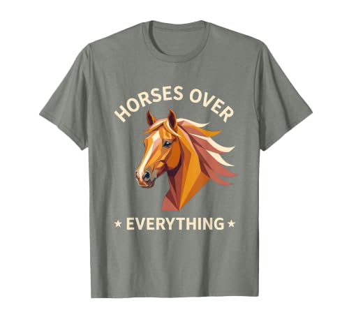 Mademark Horses Over Everything Women's Equestrian Design T-Shirt - Men - size chart