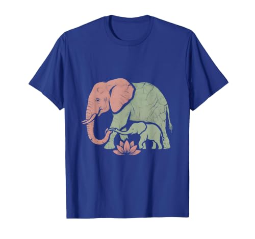 Mademark Mama Elephant Guiding Calf Through Water T-Shirt - Men - size chart