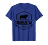 Funny Farmer Gift for Simmental Cattle Cow Farmer - Simmental Cattle T-Shirt - size chart