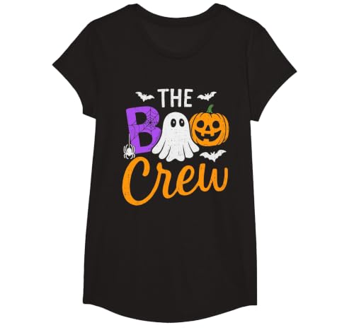 Halloween Tees for Women Men Kids Spooky Squad Boo Ghost Crew Team Halloween Boys Girls Kids T-Shirt - size chart