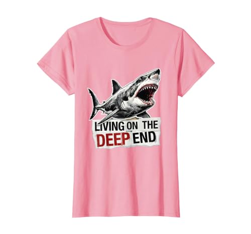 Mademark Living on the Deep End Shark Ocean Design T-Shirt - Purple