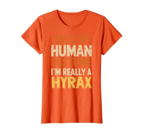 Hyrax Halloween Design This is My Human Costume I'm Really A Hyrax Halloween T-Shirt - size chart