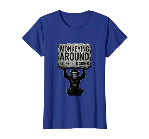 Mademark Monkeying Around Stone Cold Sober Design T-Shirt - Women - size chart