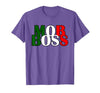 Italian Yeah B Mob Boss Italian Flag 1920s Costume Mafia Party T-Shirt - size chart