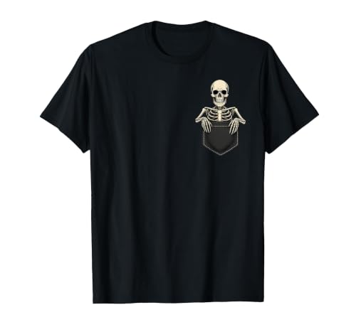 Funny Pocket Skeleton Halloween T Shirt For Men Funny Skeleton in The Pocket Halloween Kids Teens Adults T-Shirt - size chart