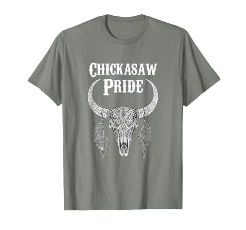 Chickasaw Pride Native American Nice Gifts Chickasaw Pride Tribe Native American Indian Buffalo T-Shirt - size chart