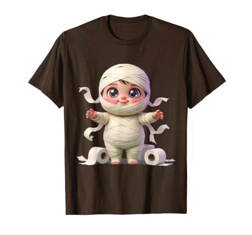 Mademark Kids Halloween Mummy Wrapped in Toilet Paper T-Shirt - size chart