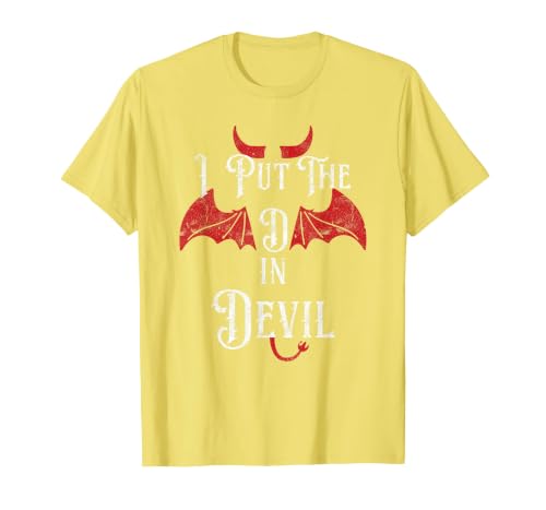 I Put the D in Devil Tees I Put the D in Devil Funny Halloween Matching Couple T-Shirt - size chart