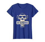 Mademark Go Bananas or Go Home Funny Monkey Design T-Shirt - Women - size chart