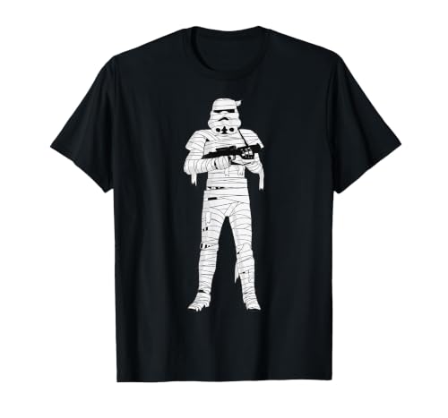 Star Wars Halloween Stormtrooper Mummy Wraps T-Shirt - size chart