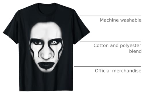 Marilyn Manson Face and Flag T-Shirt - size chart