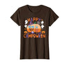 Spooky Camp-O-Ween Ghosts and Campfire Apparel Happy Camp-O-Ween Halloween Camping Ghosts and Campfires T-Shirt - size chart