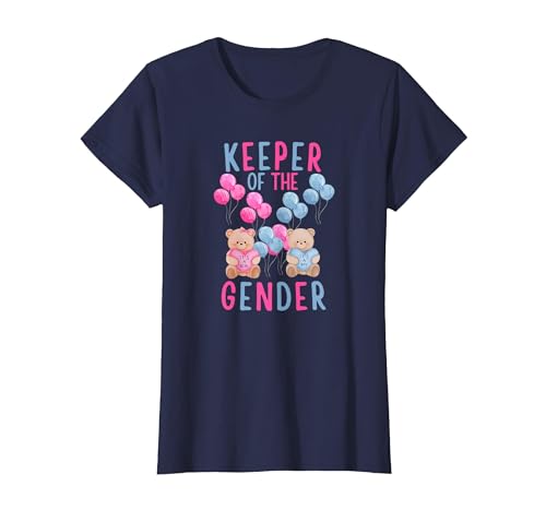Gender Reveal Party Bear Designs Keeper of The Gender Reveal Party Gender Reveal Ideas T-Shirt - size chart