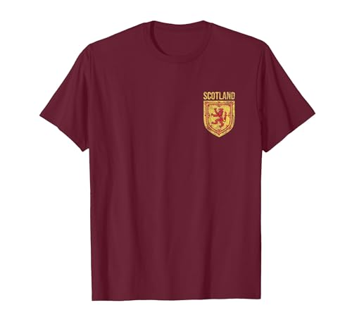SCOTLAND COAT OF ARMS LION SCOT SCOTTISH Scottish Lion Emblem Scotland Flag Coat of ARMS Independence T-Shirt - size chart