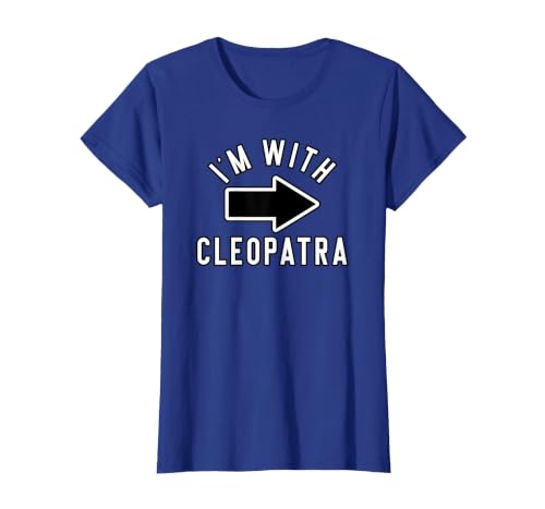 Lazy Last Minute Cleopatra Halloween Costumes Couples Halloween Costume Shirts I'm with Cleopatra T-Shirt - size chart