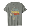 Cool Papa Fathers Day Fishing Gifts Funny Fisherman Vintage Reel Cool Papa T-Shirt - size chart