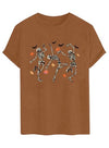 CAZYCHILD Halloween Shirts for Men Funny Halloween Pumpkin Shirt Dancing Skeleton Tee - size chart