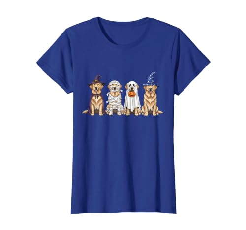 Spooky Golden Retriever Dogs Mummy Halloween Tee Golden Retriever Dog Witch Mummy Ghost Boo Costume Halloween T-Shirt - size