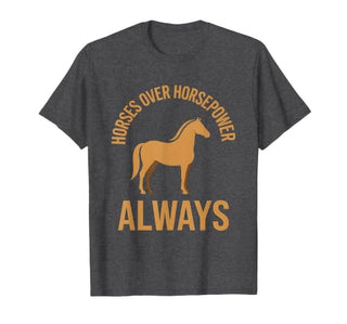 Mademark Horses Over Horsepower Always Equestrian Design T-Shirt - Men - size chart