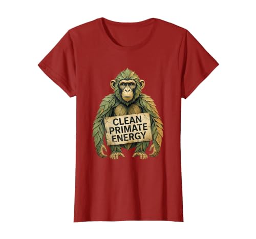 Mademark Clean Primate Energy Monkey Sober Men Design T-Shirt - Women - size chart