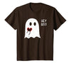 Halloween Ghosts & Stuff Clothing Hey Boo Ghost Heart Hand Sign Cute Halloween Spooky Season T-Shirt - size chart