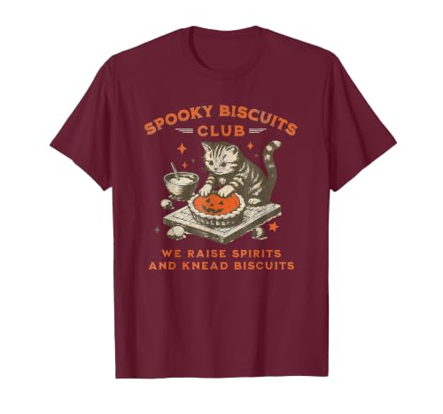 spooky biscuits club shirt Spooky Biscuits Club we Raise Spirits and Knead Biscuits T-Shirt - size chart